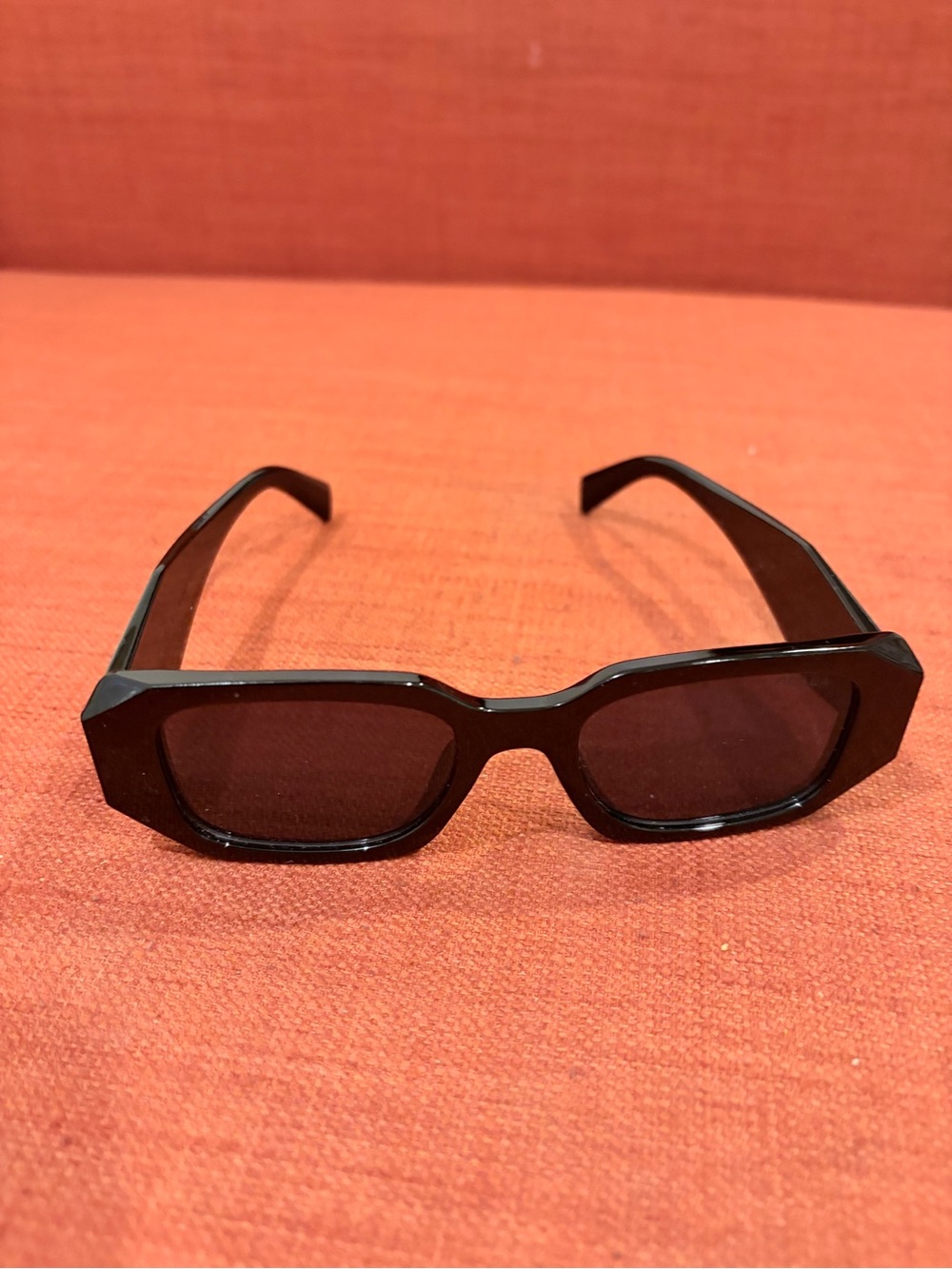PRADA Black  Geometric Rectangular Sunglasses